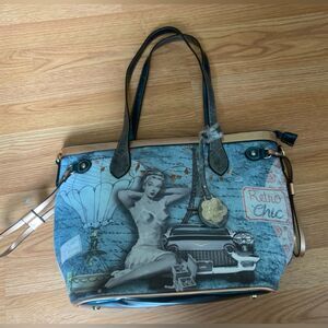 Brangio Italy Retro Chic Pin- up Girl with Tote  Handbag NWT